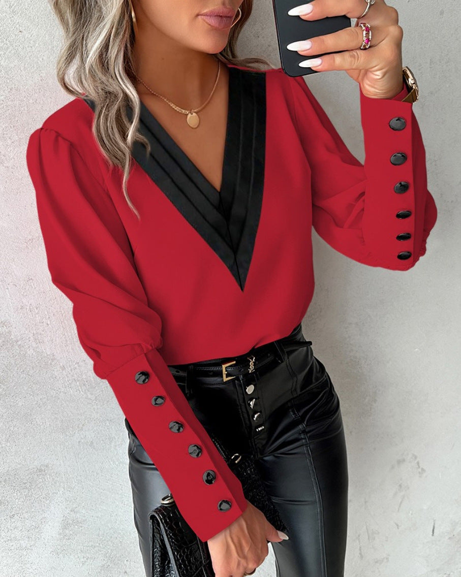 LADIES LONG SLEEVE TOP WHITE / PINK / APRICOT / WINE RED (SIZE S-2XL)