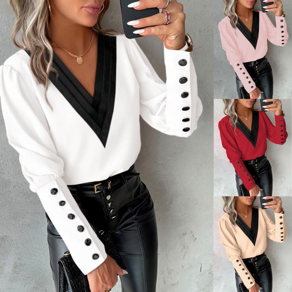 LADIES LONG SLEEVE TOP WHITE / PINK / APRICOT / WINE RED (SIZE S-2XL)