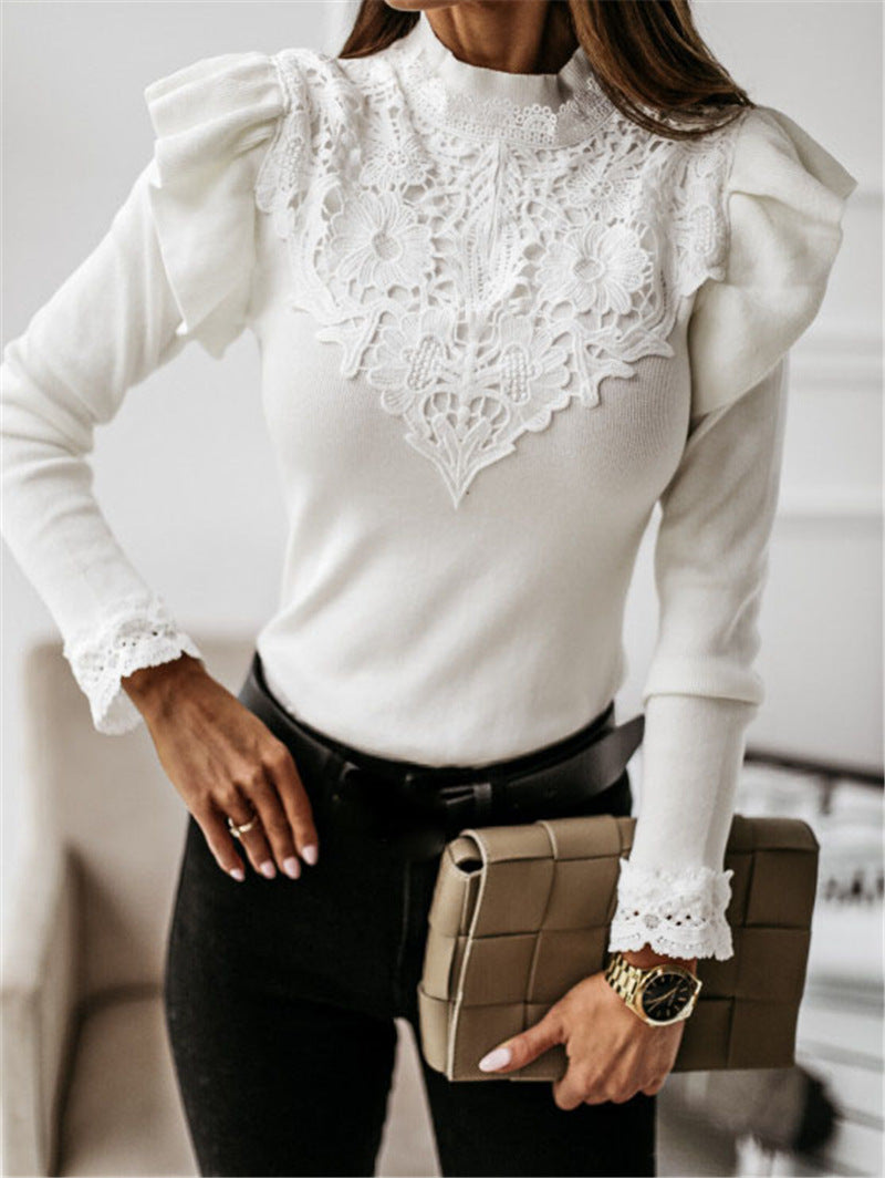LADIES LONG SLEEVE TOP BLACK / WHITE / BEIGE (SIZE XS-3XL)
