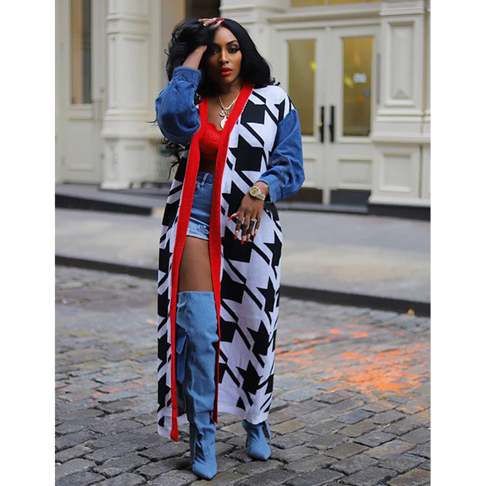 LADIES LONG CARDIGAN SWEATER (SIZE S-2XL)
