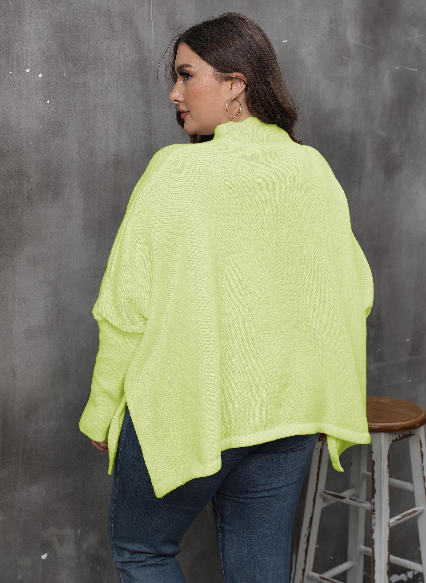 LADIES PLUS SIZE SWEATER TOP WHITE / BLACK / YELLOW (FREE SIZE)