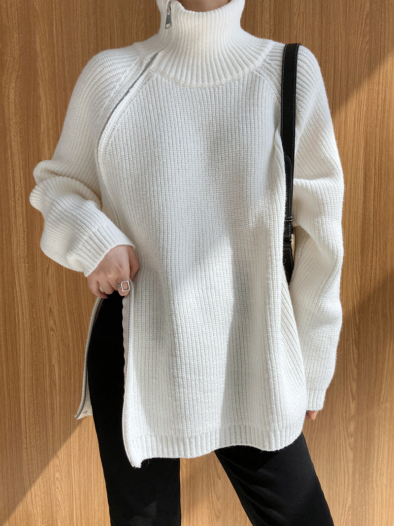 LADIES PLUS SIZE KNITTED SWEATER GRAY / BEIGE / BLACK / KHAKI (FREE SIZE)