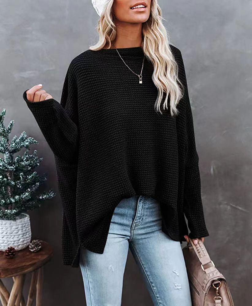 LADIES PLUS SIZE OFF THE SHOULDER KNITTED SWEATER TOP 9 COLOURS (SIZE S-5XL)