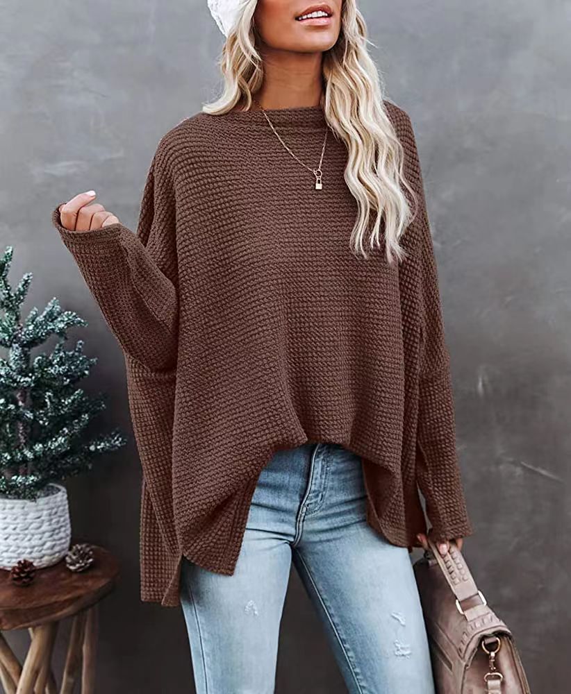 LADIES PLUS SIZE OFF THE SHOULDER KNITTED SWEATER TOP 9 COLOURS (SIZE S-5XL)