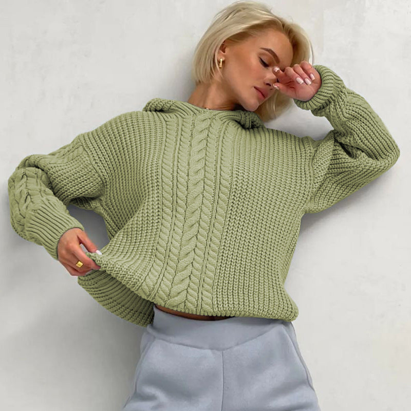 LADIES HOODED SWEATER TOP BLACK / GREEN / PURPLE (SIZE S-L)