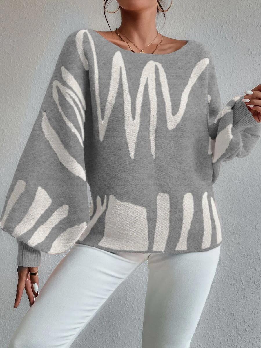 LADIES KNITTED SWEATER GRAY (SIZE S-L)