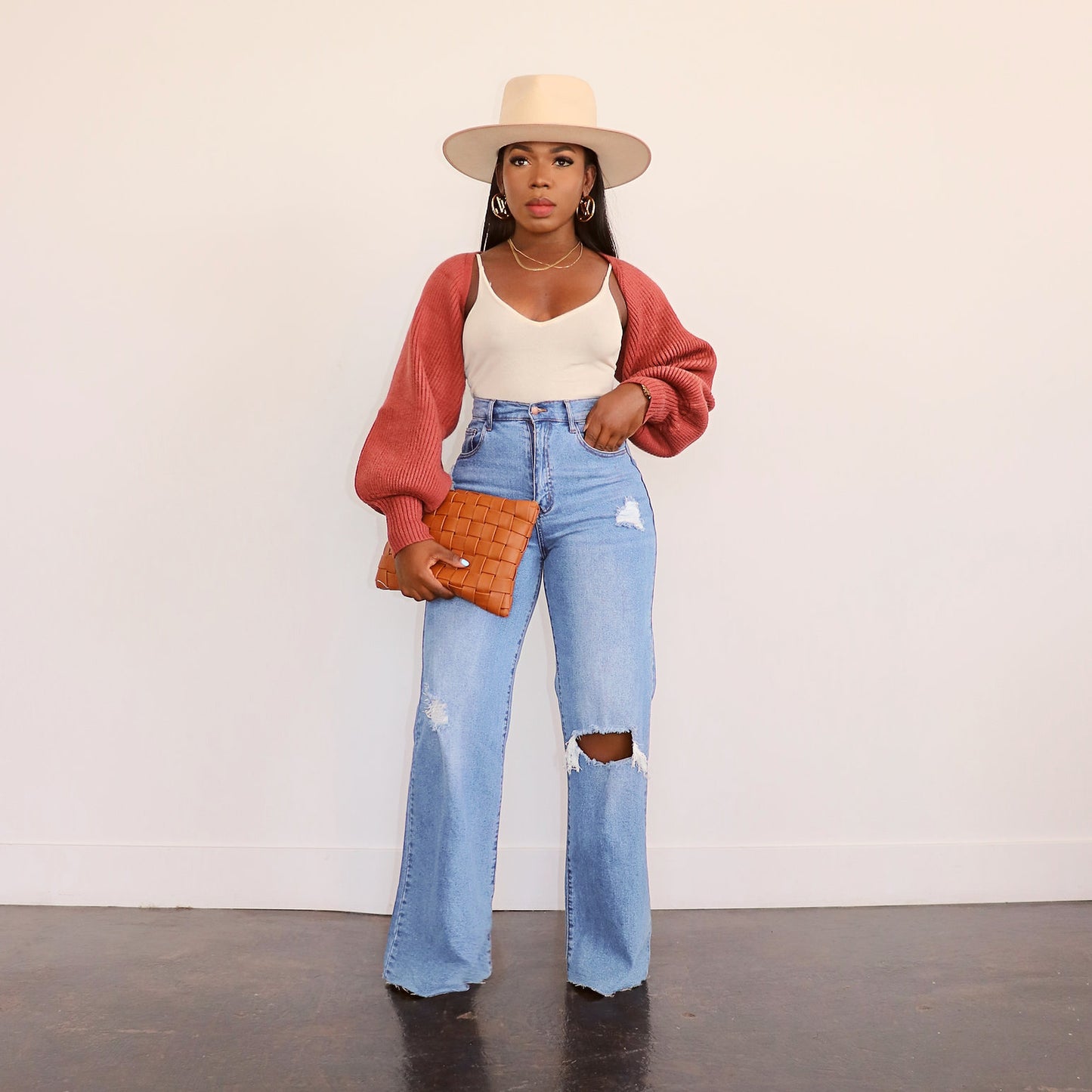 LADIES WIDE LEGGED STRAIGHT DENIM JEANS BLUE / LIGHT BLUE (SIZE S-2XL)