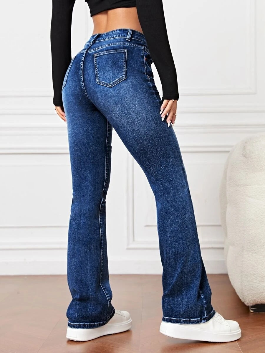 LADIES STRETCH JEANS LIGHT BLUE / DARK BLUE (SIZE S - 2XL)