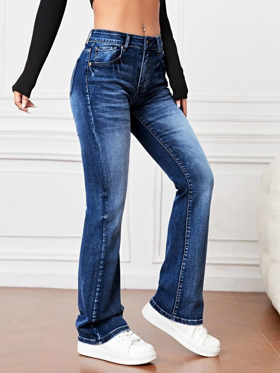 LADIES STRETCH JEANS LIGHT BLUE / DARK BLUE (SIZE S - 2XL)