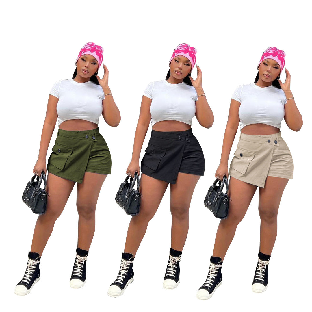 LADIES SKIRT SHORTS SKORTS BLACK / ARMY GREEN / KHAKI (SIZE S - XL)