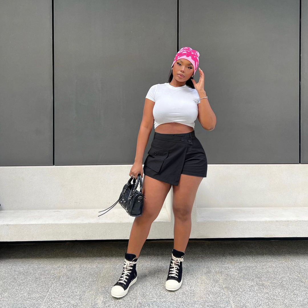 LADIES SKIRT SHORTS SKORTS BLACK / ARMY GREEN / KHAKI (SIZE S - XL)