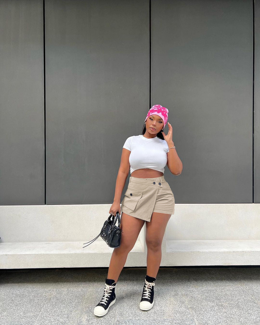 LADIES SKIRT SHORTS SKORTS BLACK / ARMY GREEN / KHAKI (SIZE S - XL)