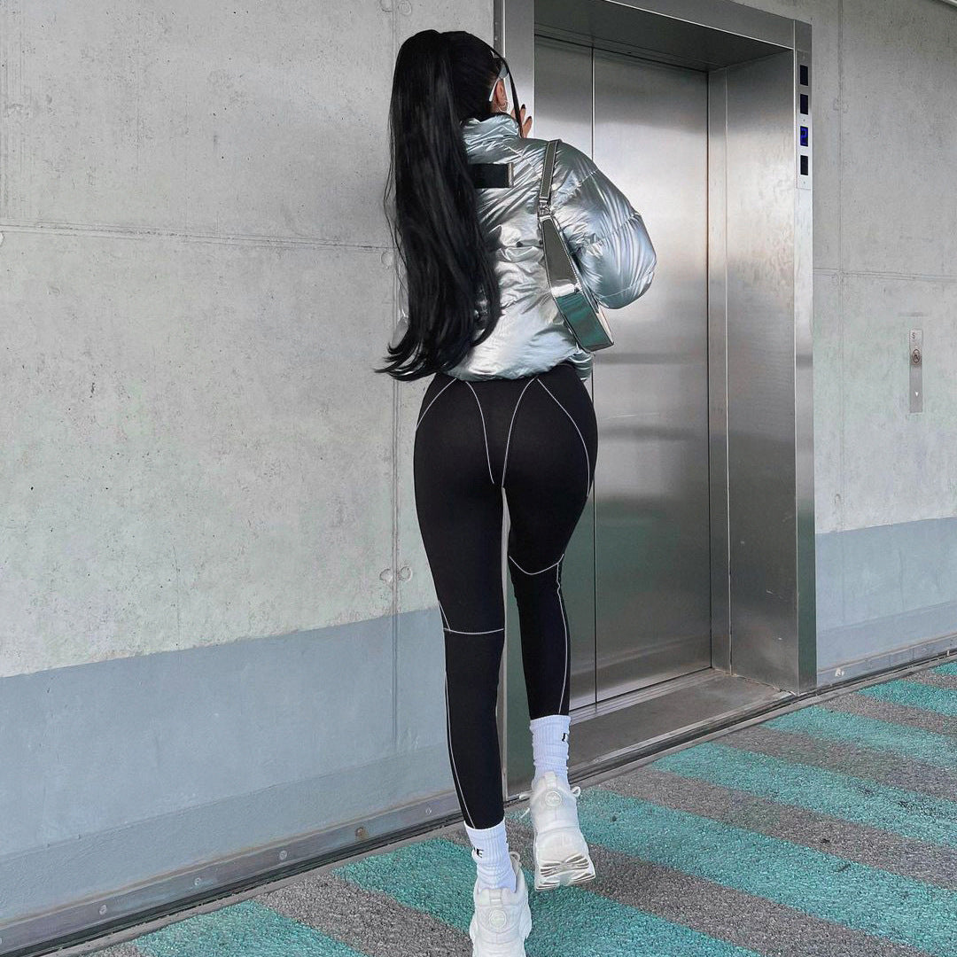 LADIES HIGH WAIST YOGA PANTS BLACK (SIZE S - L)