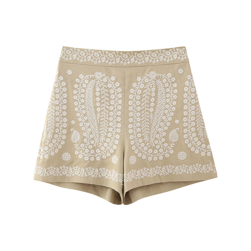 LADIES WIDE LEG SHORTS KHAKI (SIZE XS - L)