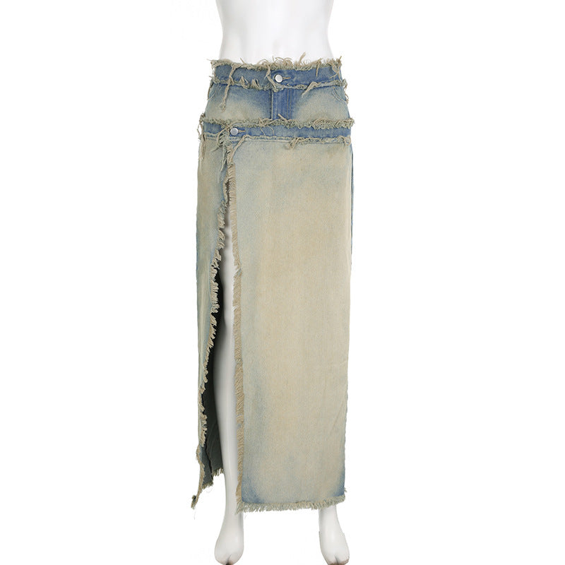 LADIES DENIM SKIRT BLUE DENIM (SIZE S - L)