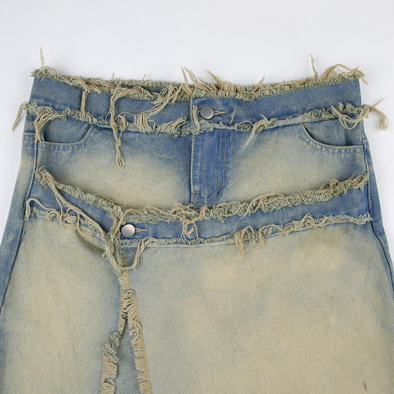 LADIES DENIM SKIRT BLUE DENIM (SIZE S - L)