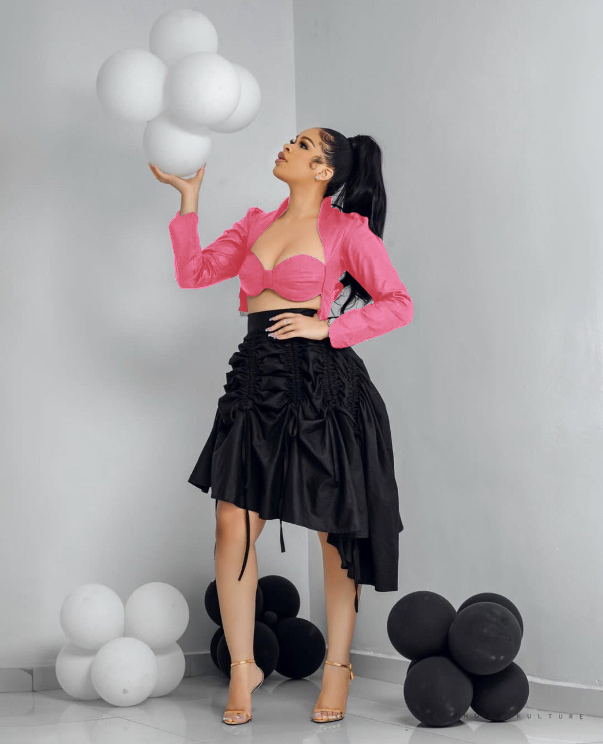 LADIES DRAWSTRING SKIRT BLACK / PURPLE / GREEN (SIZE S - 2XL)