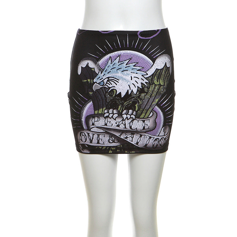 LADIES HIGH WAIST SKIRT BLACK (SIZE S - L)