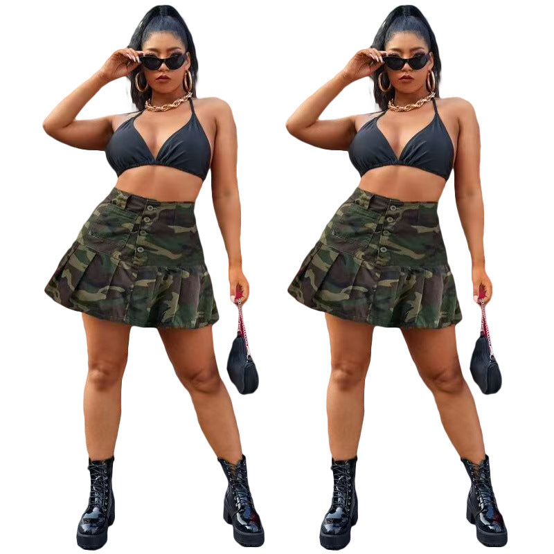 LADIES MINI CAMO SKIRT (SIZE S - 3XL)