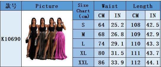 LADIES HIGH WAIST SKIRT PINK / GOLD / SILVER / BLACK (SIZE S - 2XL)