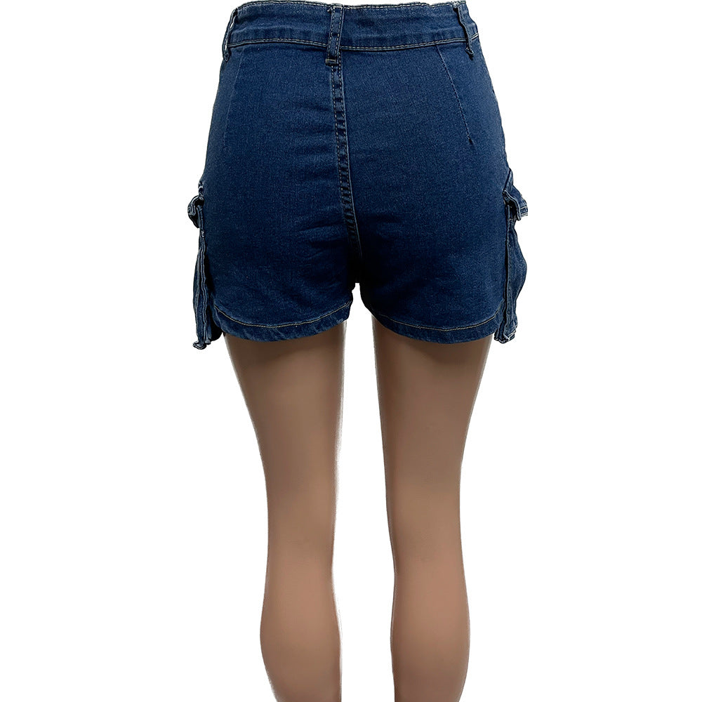 LADIES DENIM SKIRT SHORTS SKORTS BLUE DENIM (SIZE S - 2XL)