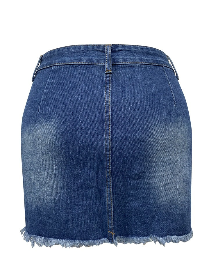 LADIES DENIM SKIRT BLUE DENIM (SIZE S -XL)