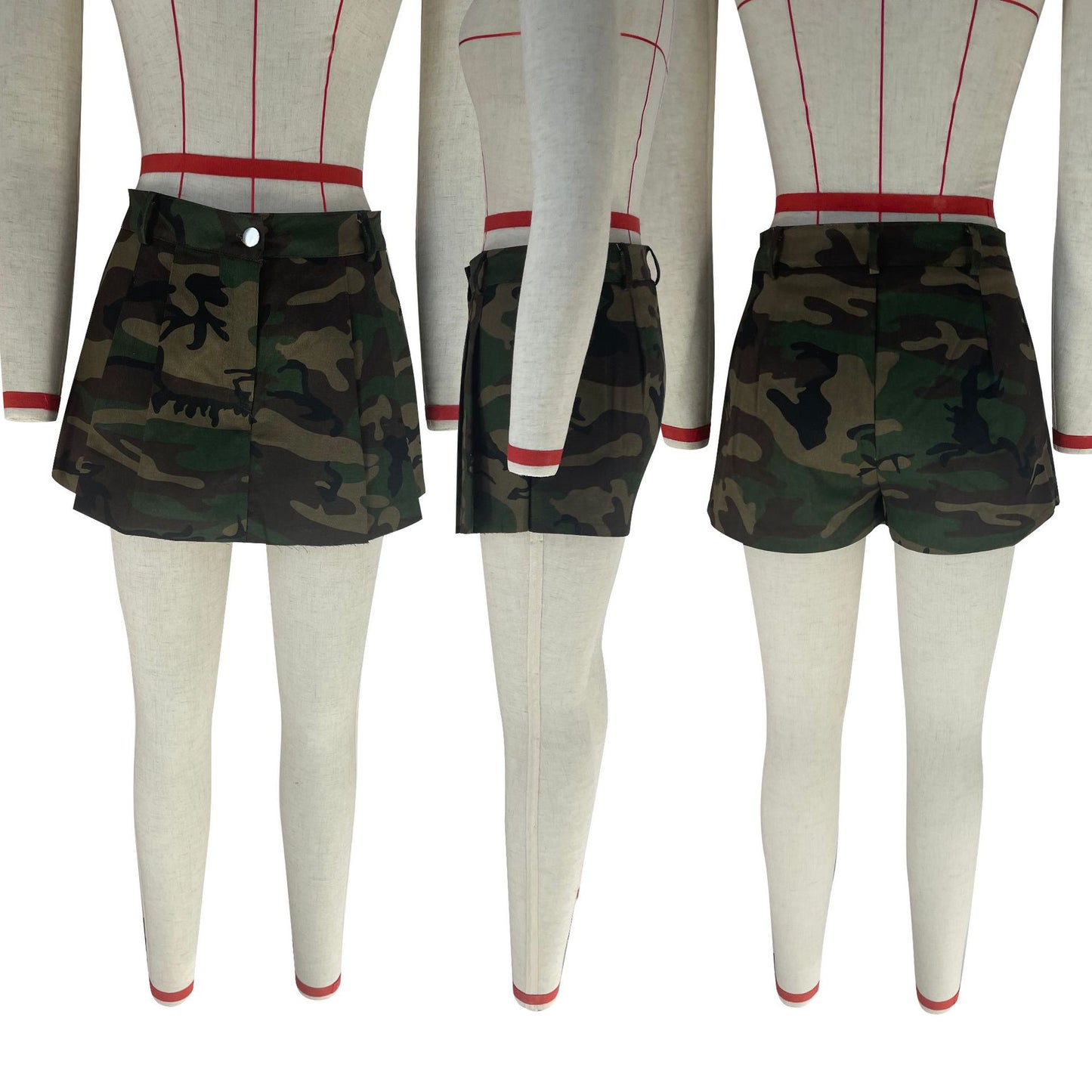 LADIES SEXY PLEATED SKIRT SHORTS SKORTS BLUE / LIGHT BLUE / PINK / BEIGE / CAMO (SIZE S - 2XL)