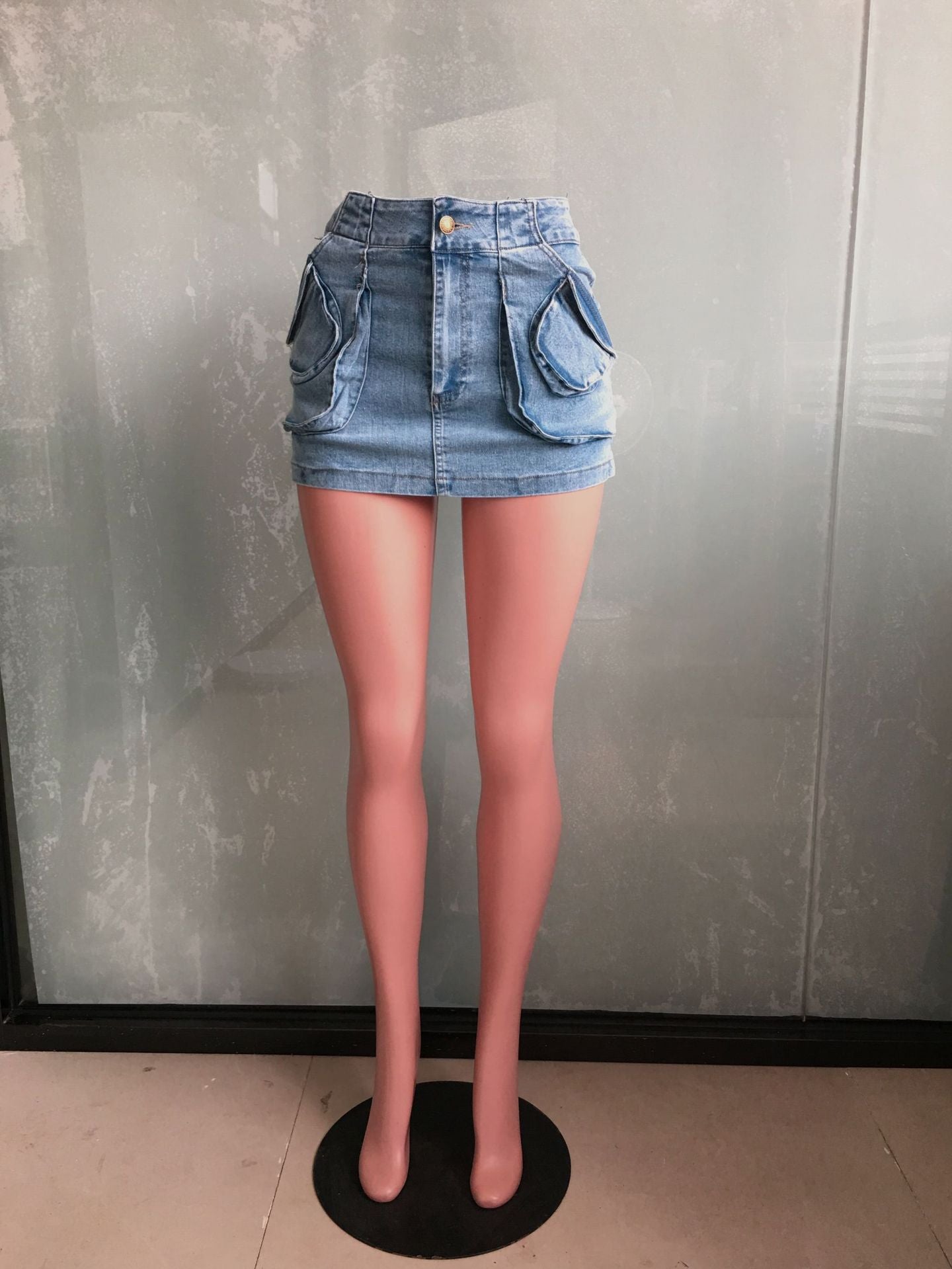 LADIES DENIM SKIRT BLUE DENIM (SIZE S - 2XL)
