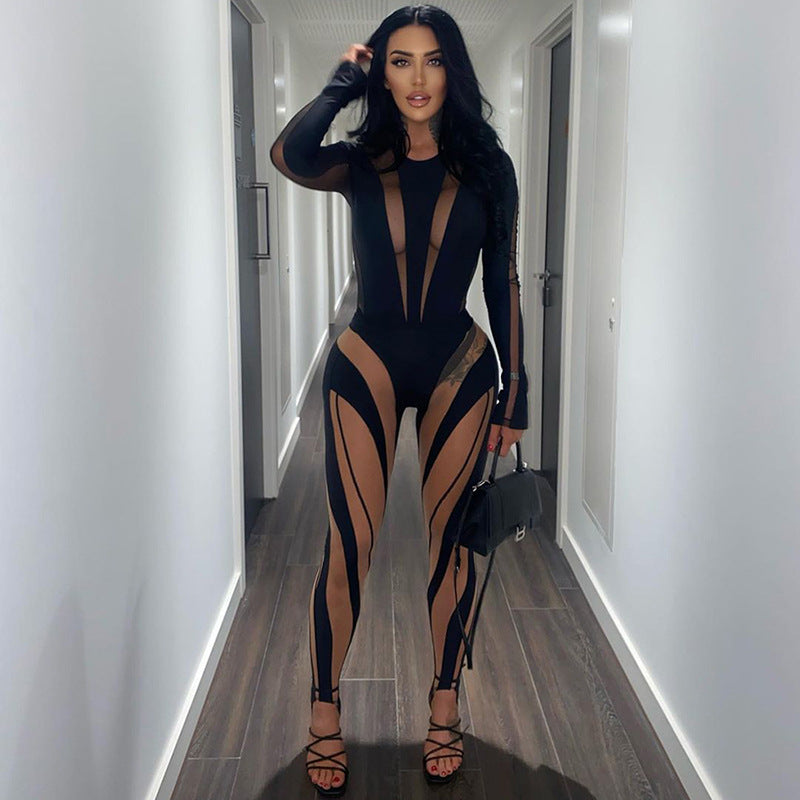 LADIES LONG SLEEVE JUMPSUIT BLACK (SIZE S - L)