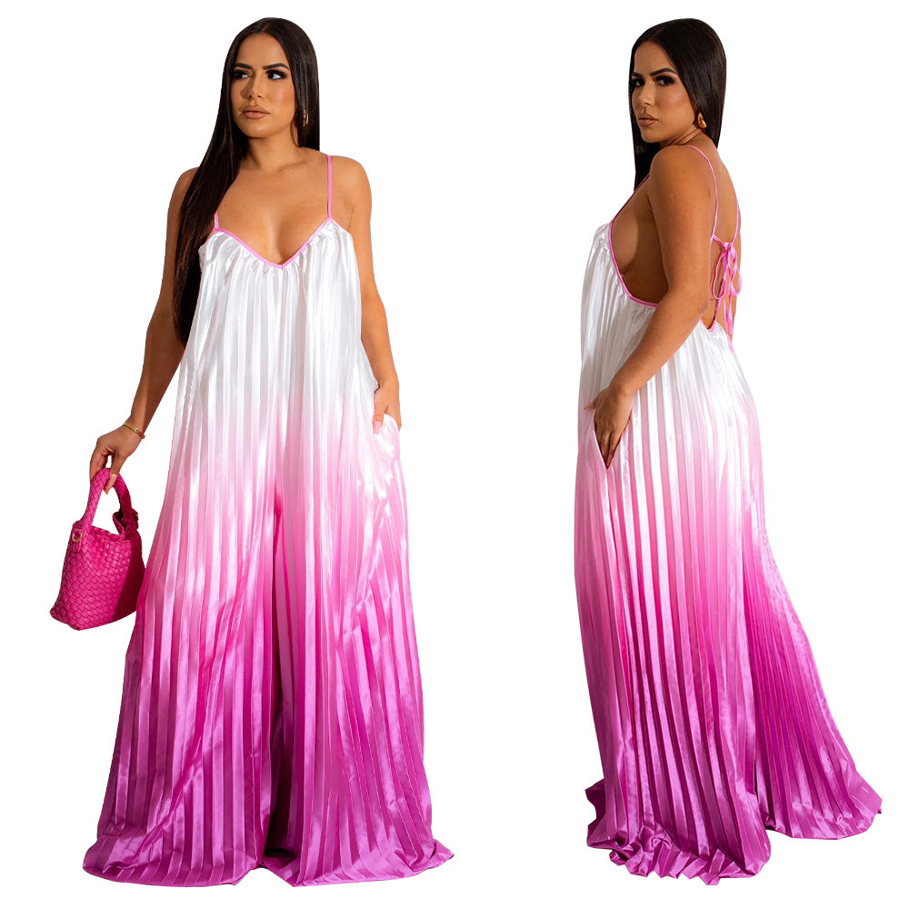 LADIES LOOSE FIT JUMPSUIT GREEN / PINK / BLUE / PURPLE (SIZE S - 2XL)
