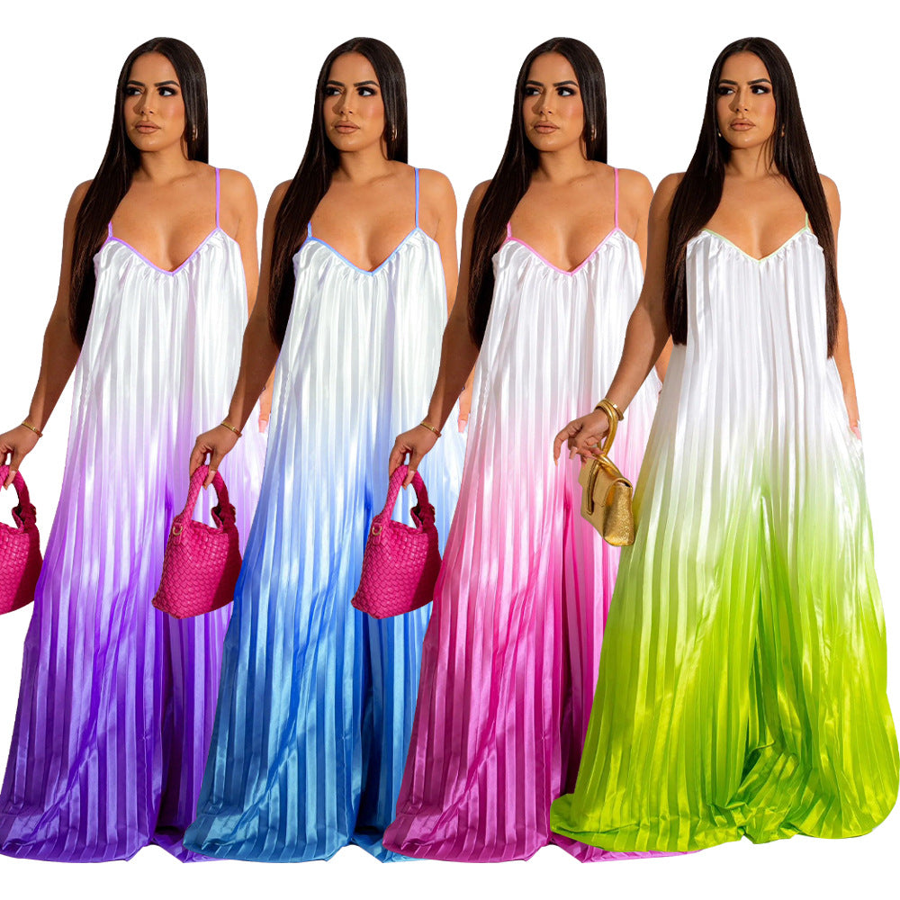 LADIES LOOSE FIT JUMPSUIT GREEN / PINK / BLUE / PURPLE (SIZE S - 2XL)