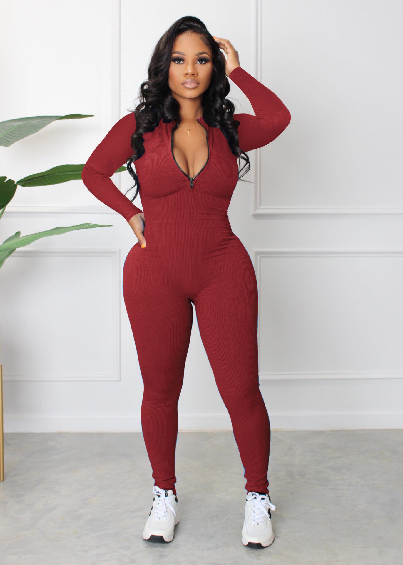LADIES LONG SLEEVE JUMPSUIT 9 COLOURS (SIZE S - 2XL)