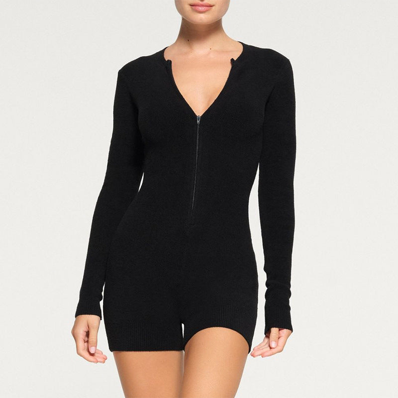 LADIES LONG SLEEVE JUMPSUIT / ROMPER / PLAYSUIT BLUE / BLACK / WHITE (SIZE S - L)