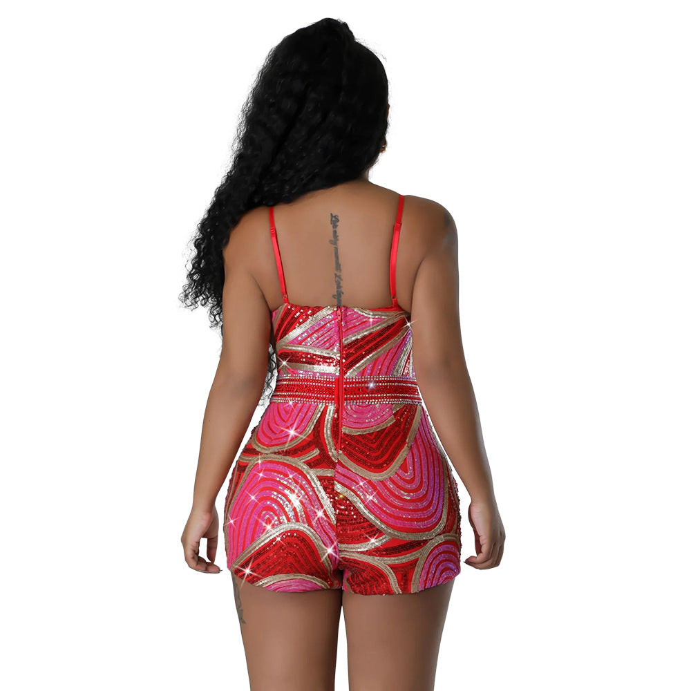 LADIES JUMPSUIT / ROMPER / PLAYSUIT RED / GREEN (SIZE S - 2XL)