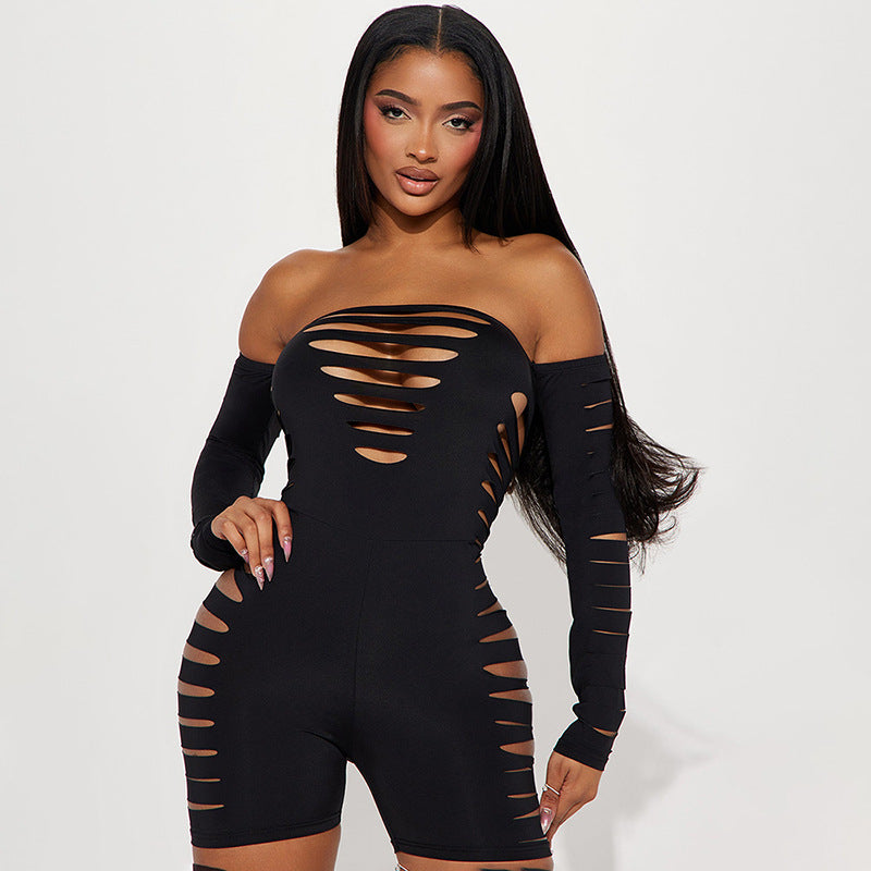 LADIES LONG SLEEVE JUMPSUIT / ROMPER / PLAYSUIT BLACK / PINK (SIZE S - L)