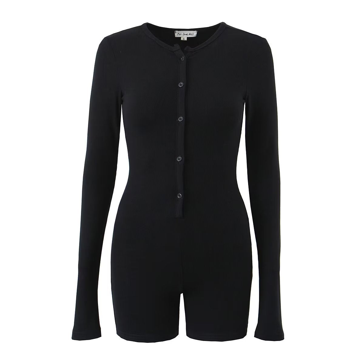 LADIES LONG SLEEVE JUMPSUIT / ROMPER / PLAYSUIT BLACK / GRAY (SIZE S - L)