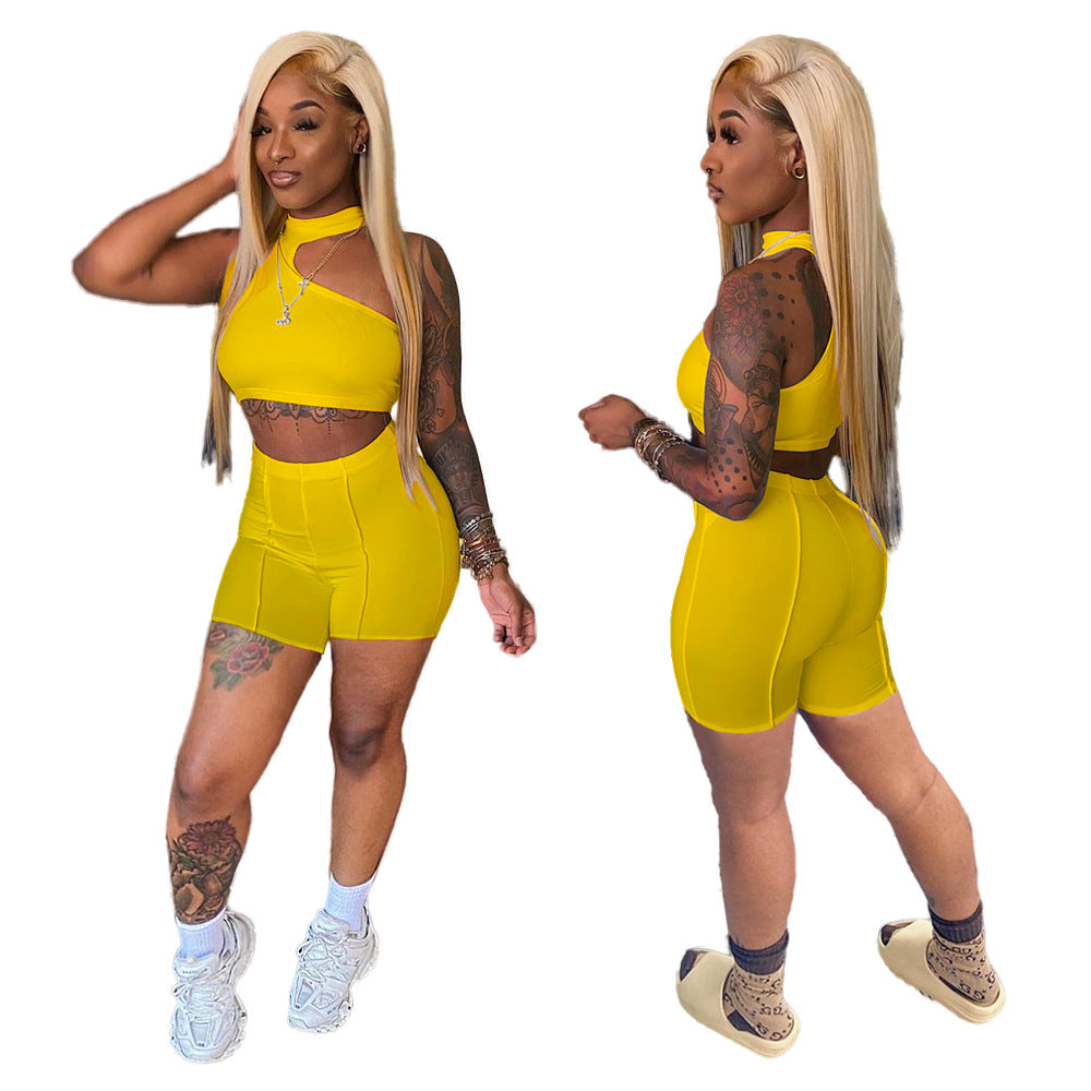 LADIES TWO PIECE SHORTS SET 5 COLOURS (SIZE: S - XXL)