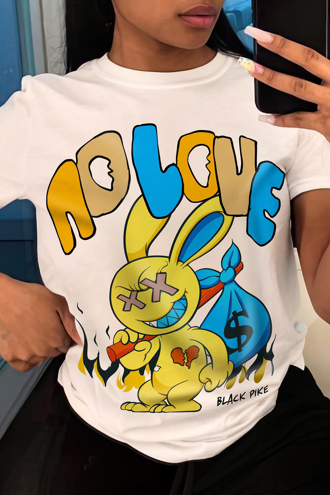LADIES PLUS SIZE T SHIRT WHITE (SIZE XL - 5XL)