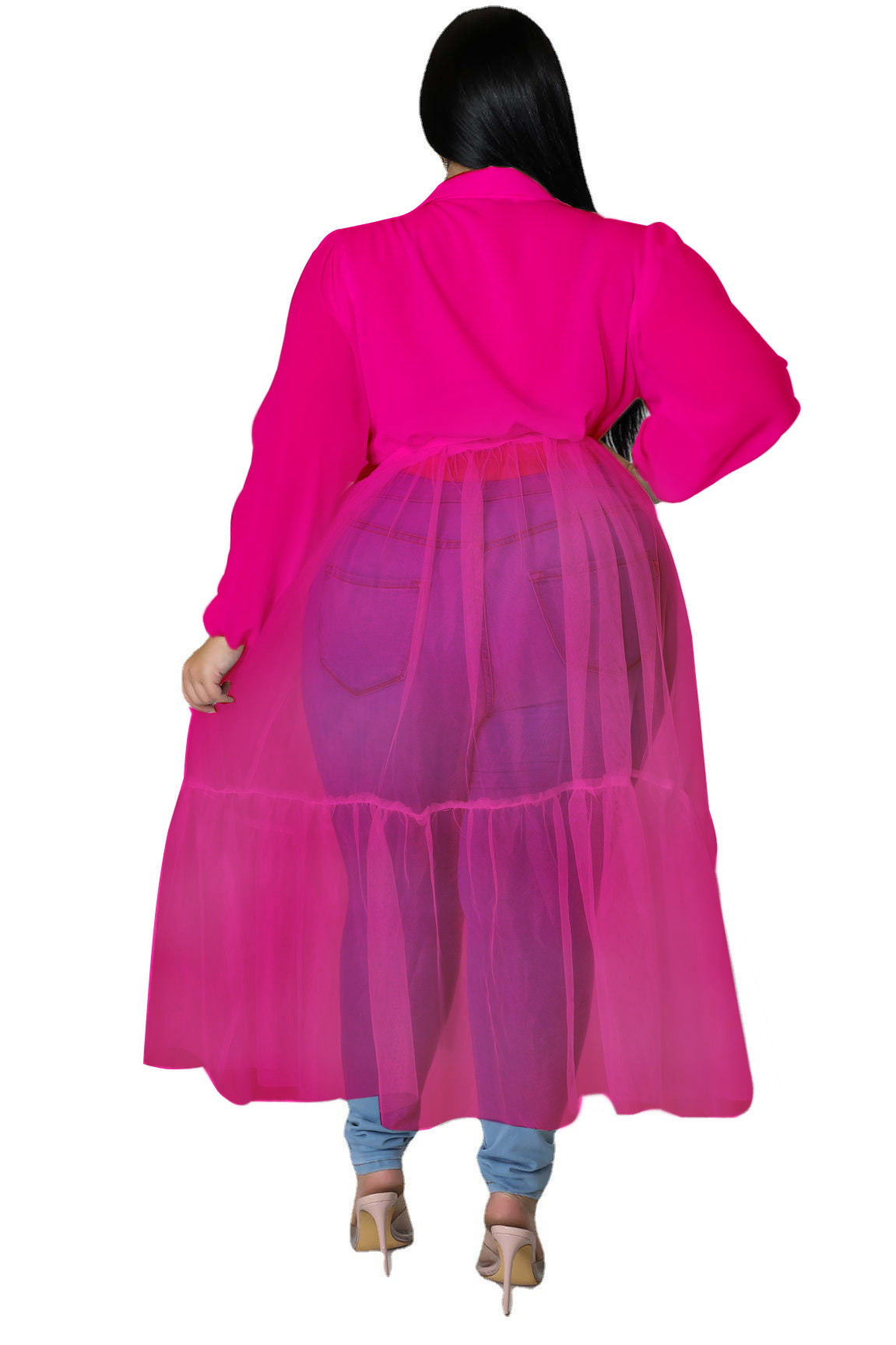LADIES PLUS SIZE SHIRT WHITE / PINK / BLACK (SIZE XL - 5XL)