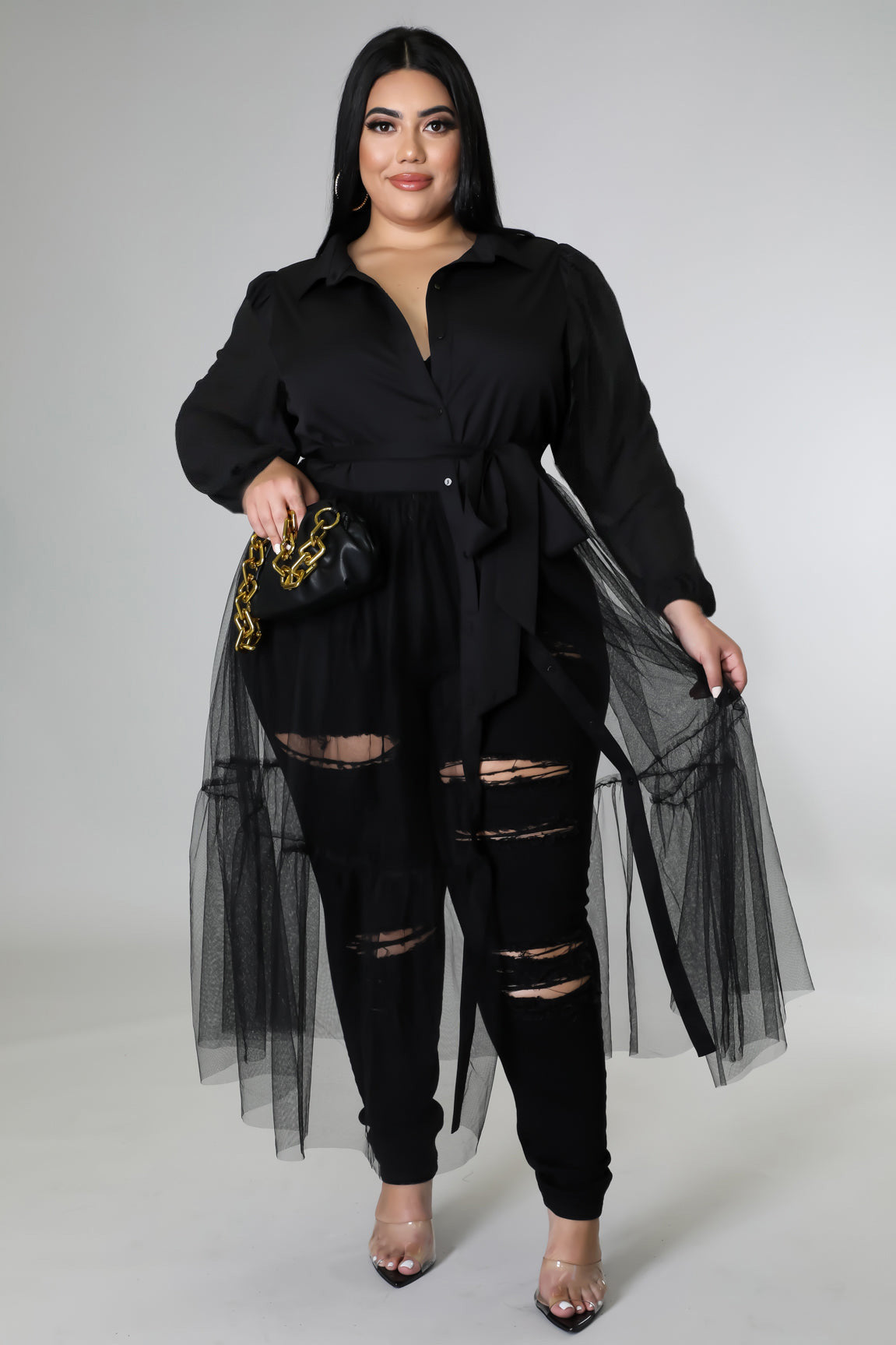 LADIES PLUS SIZE SHIRT WHITE / PINK / BLACK (SIZE XL - 5XL)