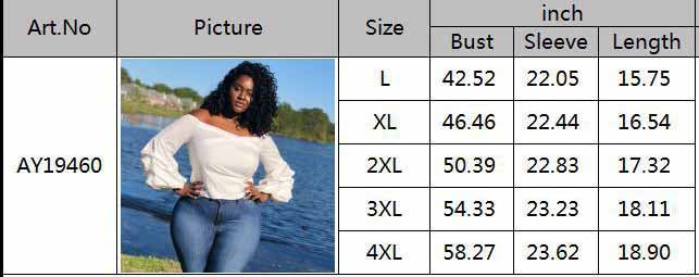 LADIES PLUS SIZE SHIRT WHITE (SIZE L - 4XL)