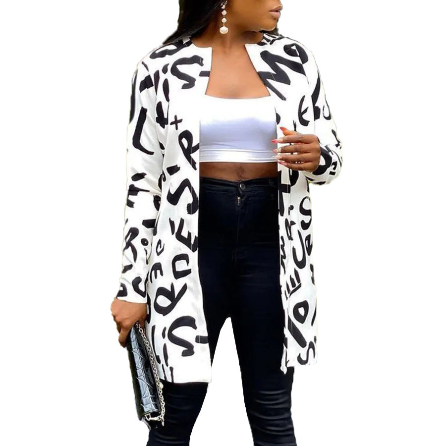 LADIES PLUS SIZE LONG SLEEVE JACKET WHITE (SIZE XL - 4XL)