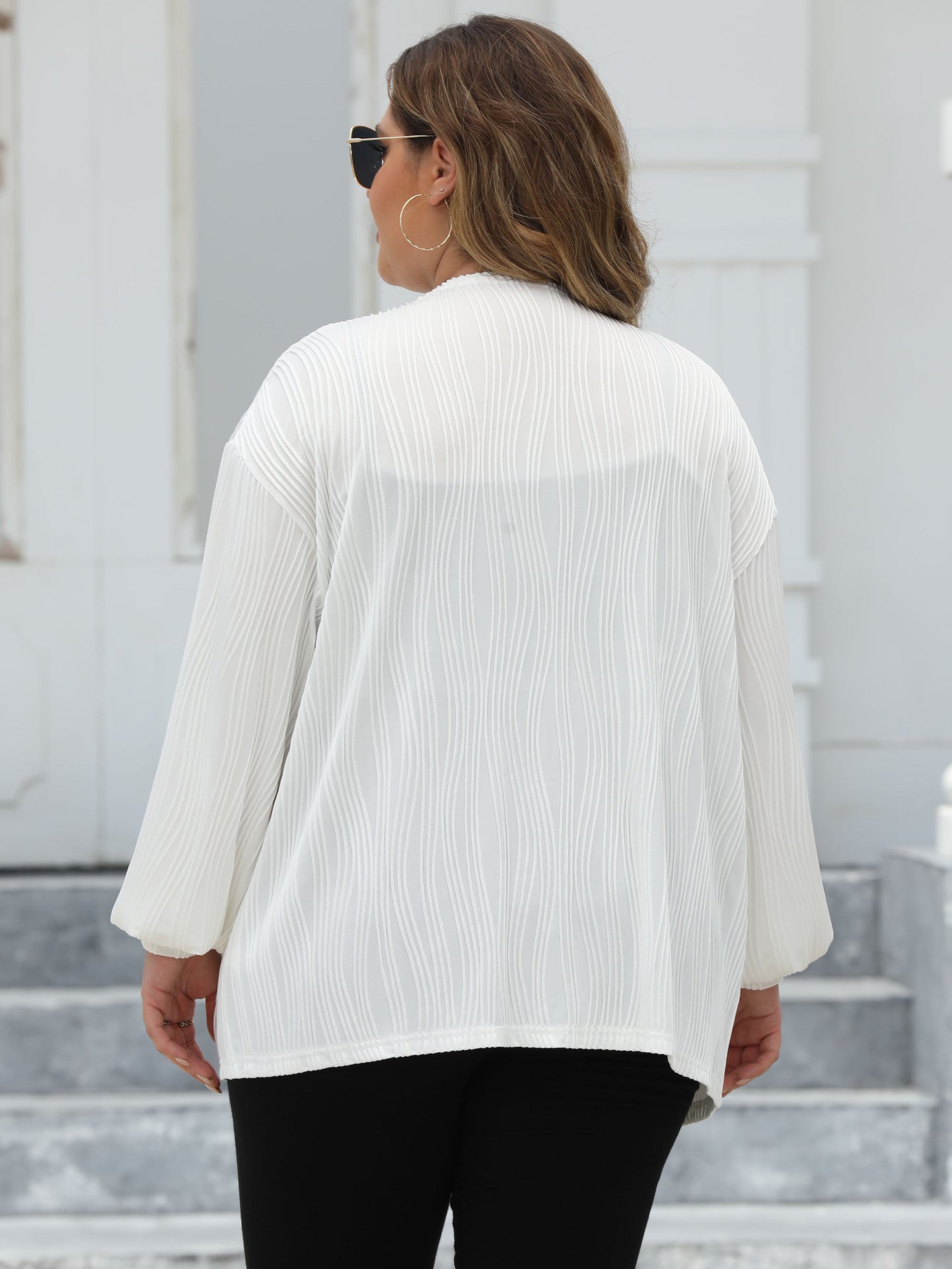 LADIES PLUS SIZE LONG SLEEVE JACKET WHITE / RED / BLACK (SIZE XL - 3XL)