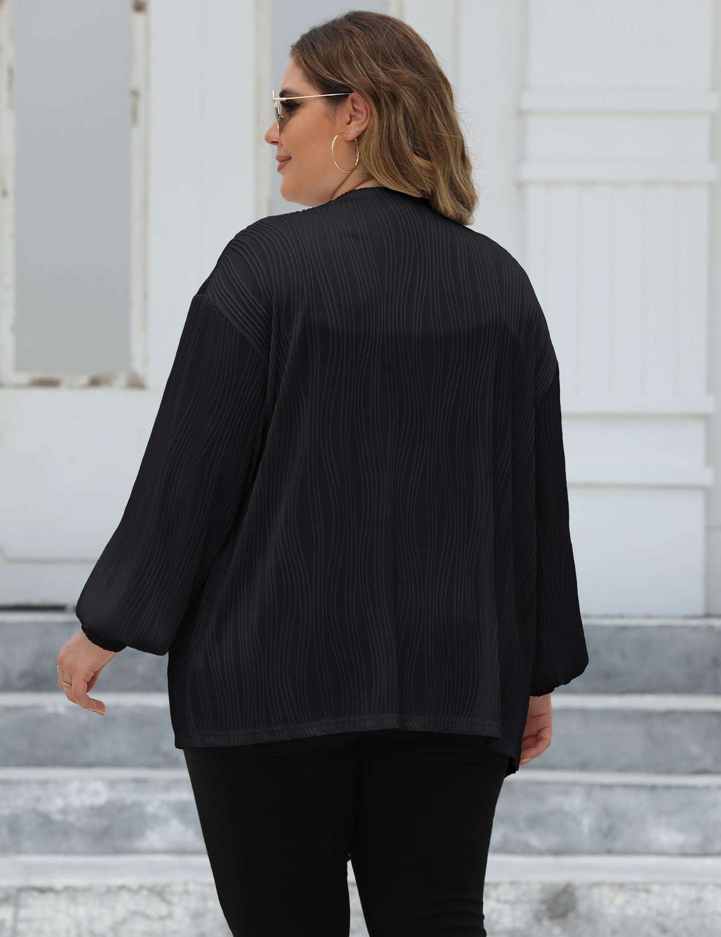 LADIES PLUS SIZE LONG SLEEVE JACKET WHITE / RED / BLACK (SIZE XL - 3XL)