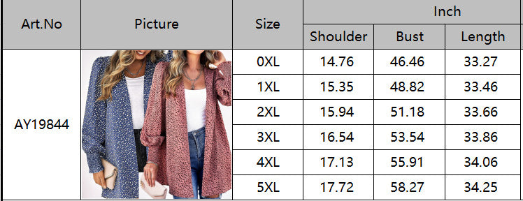 LADIES PLUS SIZE LONG SLEEVE JACKET APRICOT / LIGHT RED / BLUE (SIZE XL - 5XL)