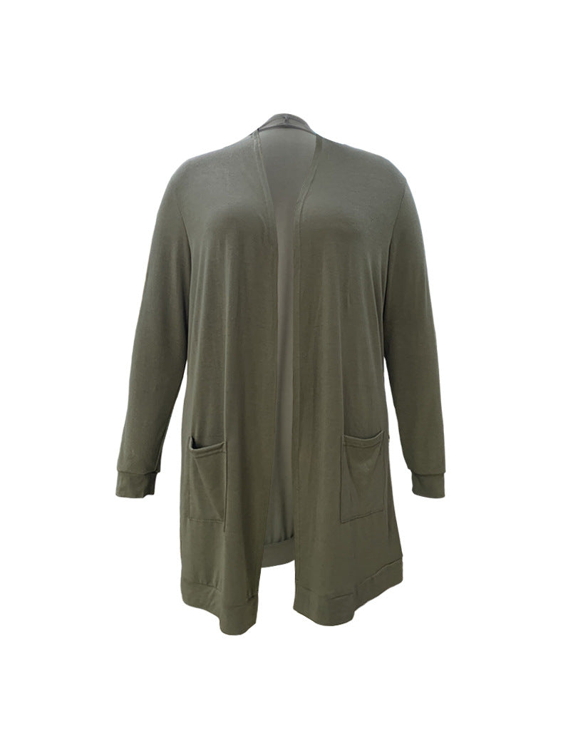 LADIES PLUS SIZE CARDIGAN GREEN (SIZE XL - 4XL)