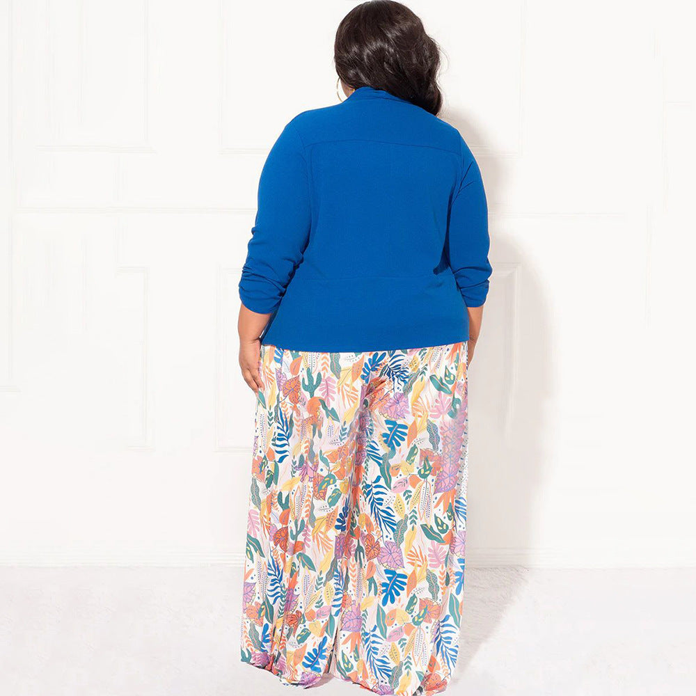 LADIES PLUS SIZE LONG SLEEVE BLAZER BLACK / WHITE / PINK / BLUE / WINE RED / GREEN (SIZE XL - 4XL)