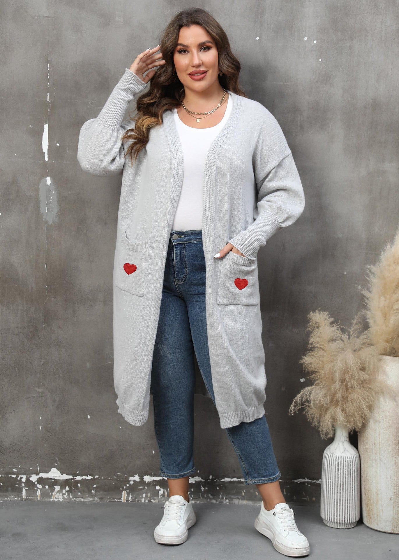 LADIES PLUS SIZE LONG SLEEVE CARDIGAN 9 COLOURS (SIZE XL - 4XL)