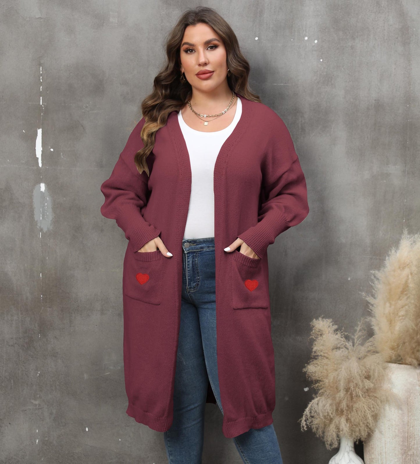 LADIES PLUS SIZE LONG SLEEVE CARDIGAN 9 COLOURS (SIZE XL - 4XL)