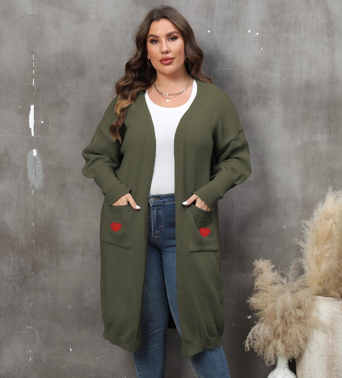 LADIES PLUS SIZE LONG SLEEVE CARDIGAN 9 COLOURS (SIZE XL - 4XL)